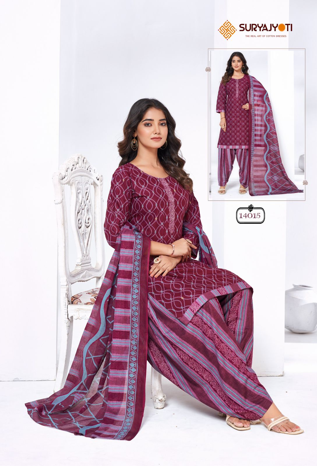 Trendy Patiyala Vol 14 By Suryajyoti Printed Cotton Dress Material Orders In India